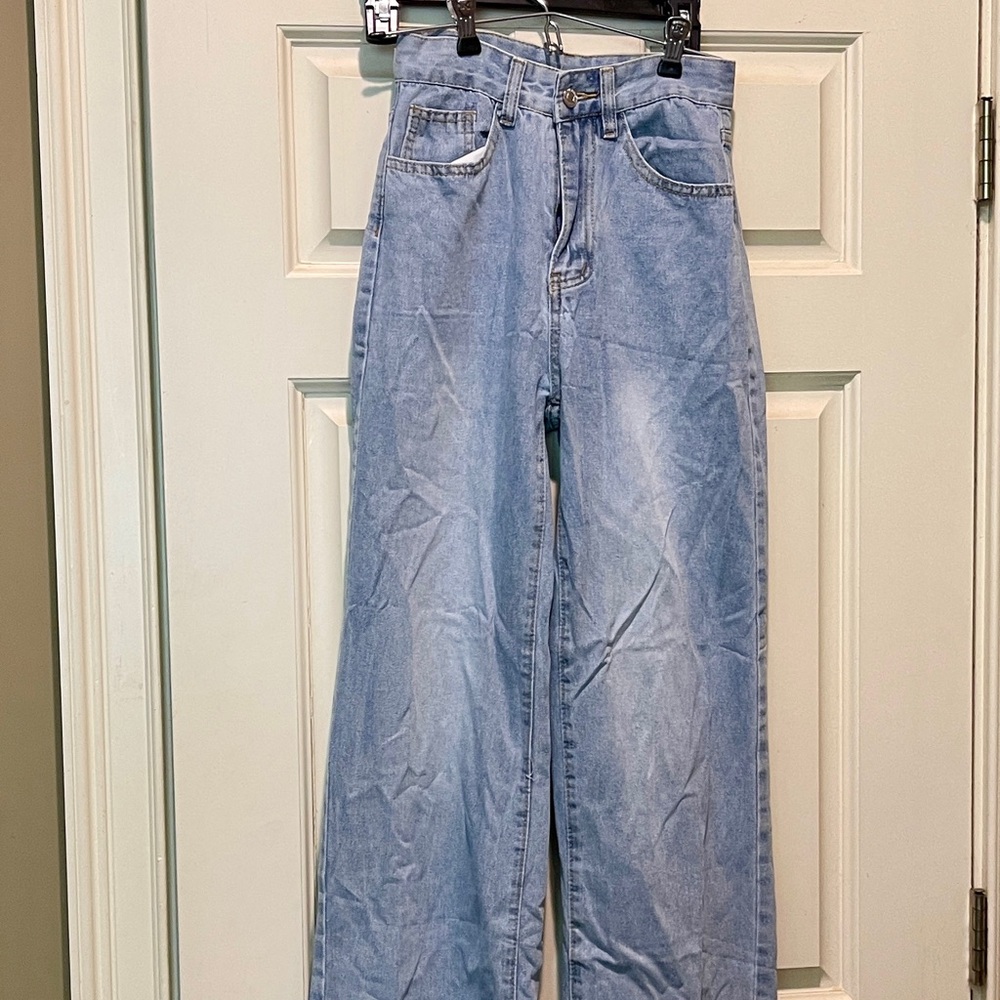 SHEIN Light Blue Flare Jeans